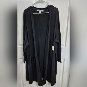 Black Open Front Cardigan